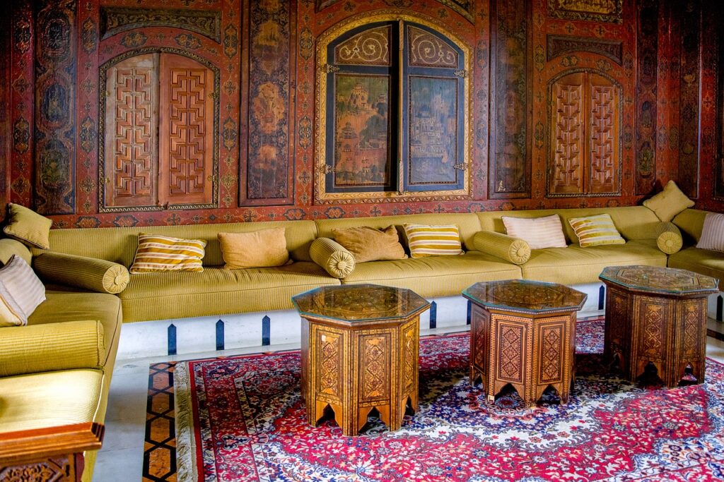 living room, oriental, palace